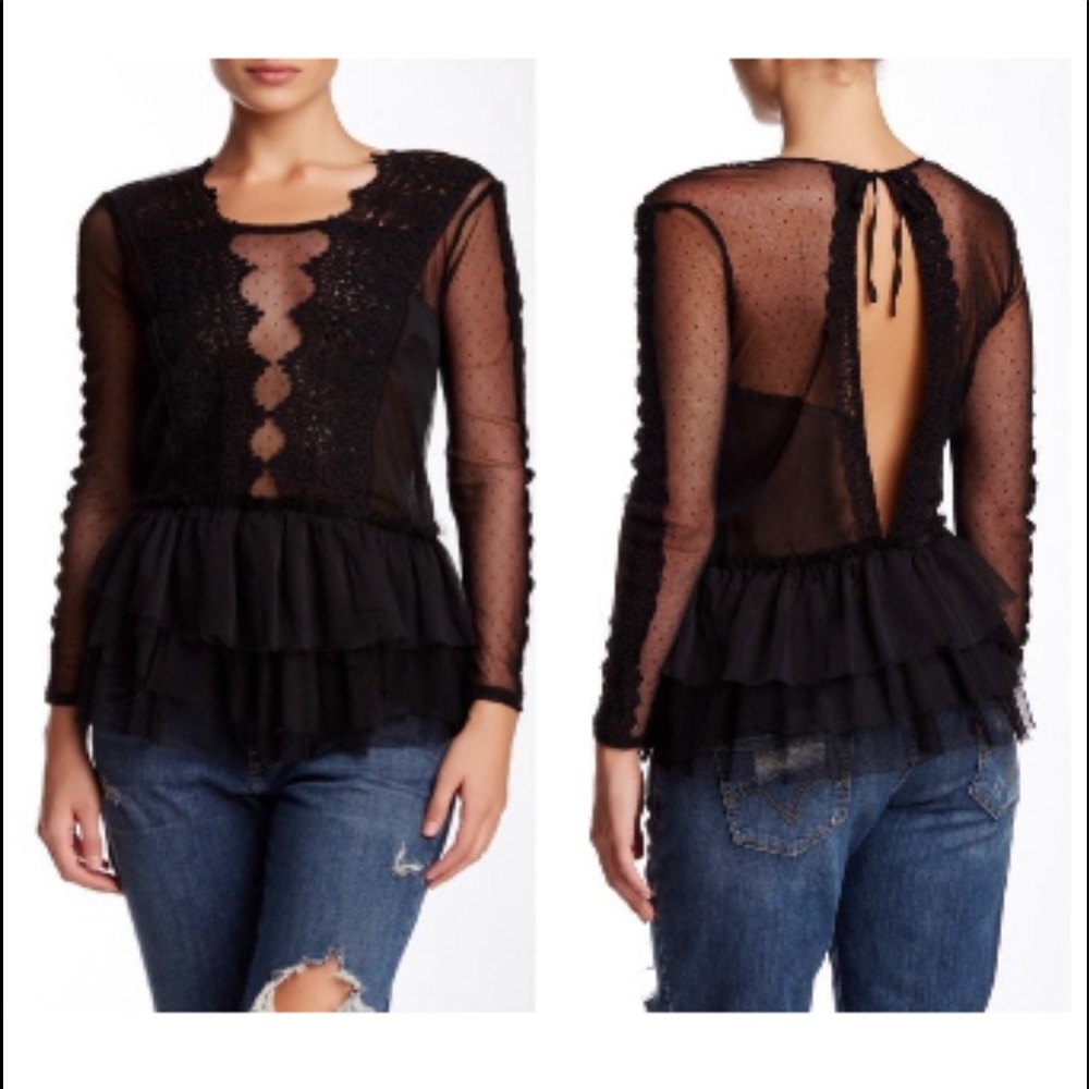 NWT Free People Midnight Memory lace top - Picture 5 of 15